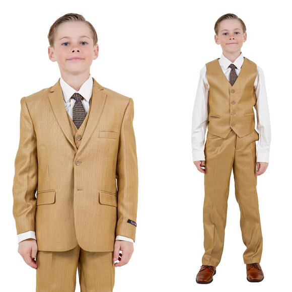 Tazzio Other - Boys Sharkskin 5pc Wheat Suit Set by Tazzio
